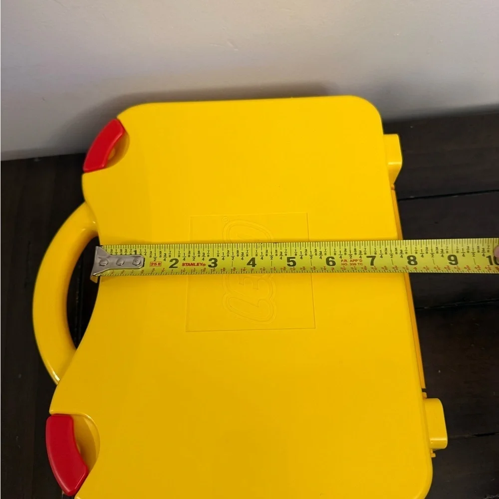 LEGO Yellow Storage Carry Case Organizer w/ Dividers Red Latches